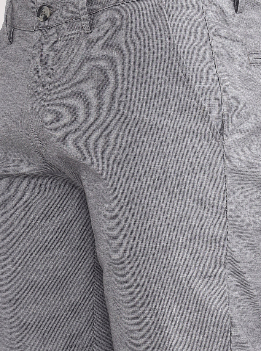 Dark Grey Solid Super Slim Fit Casual Trouser | Greenfibre