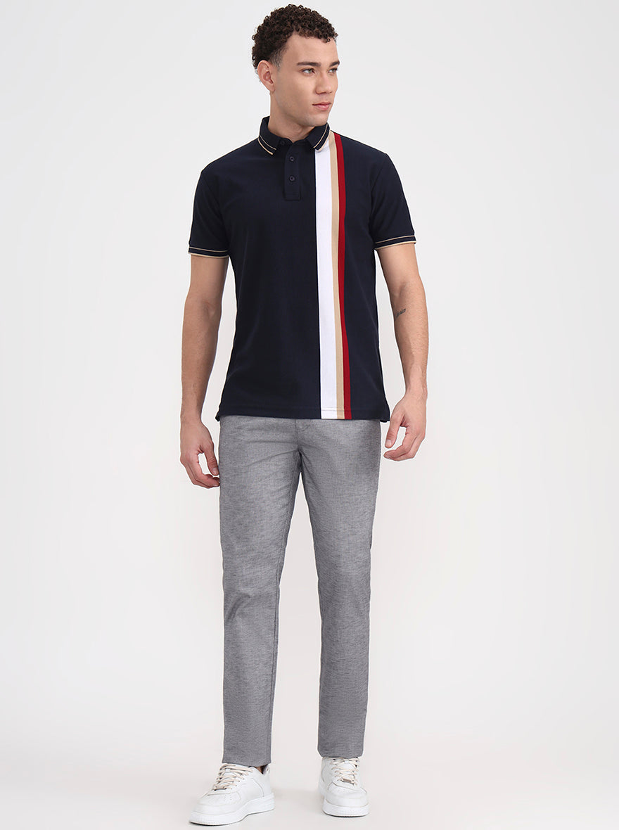 Dark Grey Solid Super Slim Fit Casual Trouser | Greenfibre