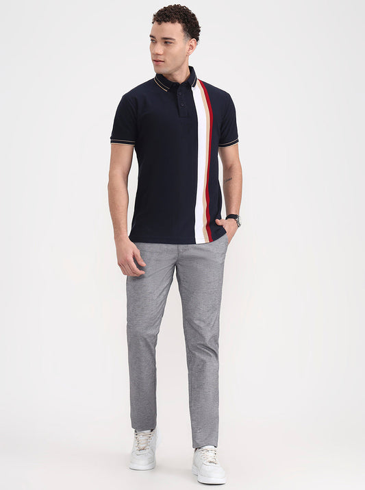 Dark Grey Solid Super Slim Fit Casual Trouser | Greenfibre