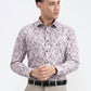 Brown & White Printed Slim Fit Party Wear Shirt | Greenfibre