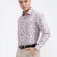 Brown & White Printed Slim Fit Party Wear Shirt | Greenfibre