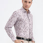 Brown & White Printed Slim Fit Party Wear Shirt | Greenfibre