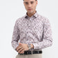 Brown & White Printed Slim Fit Party Wear Shirt | Greenfibre