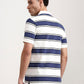 Blue & White Striped Slim Fit Polo T-Shirt | Greenfibre