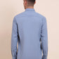 Blue Solid Slim Fit Semi Casual Shirt | Greenfibre