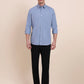 Blue Solid Slim Fit Semi Casual Shirt | Greenfibre