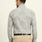 Grey & Blue Printed Slim Fit Party Wear Shirt | Wyre