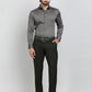 Dark Grey Checked Slim Fit Party Wear Shirt | Greenfibre