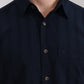 Dark Navy Blue Solid Slim Fit Casual Shirt | Greenfibre