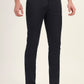 Navy Blue Printed Super Slim Fit Casual Trouser | Greenfibre