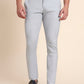 Light Blue Printed Super Slim Fit Casual Trouser | Greenfibre