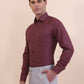 Carrot Red Checked Slim Fit Formal Shirt | Greenfibre