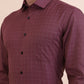 Carrot Red Checked Slim Fit Formal Shirt | Greenfibre