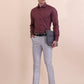 Carrot Red Checked Slim Fit Formal Shirt | Greenfibre