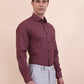 Carrot Red Checked Slim Fit Formal Shirt | Greenfibre