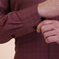Carrot Red Checked Slim Fit Formal Shirt | Greenfibre