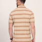 Brown Striped Slim Fit Polo T-Shirt | JadeBlue