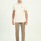 Cream Solid Slim Fit Polo T-Shirt | Greenfibre
