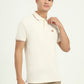 Cream Solid Slim Fit Polo T-Shirt | Greenfibre