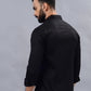 Black Solid Slim Fit Casual Shirt | Greenfibre
