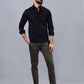 Black Solid Slim Fit Casual Shirt | Greenfibre