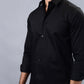 Black Solid Slim Fit Casual Shirt | Greenfibre