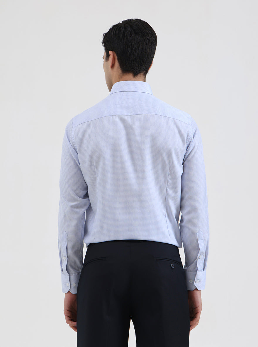 Sky Blue Solid Slim Fit Formal Shirt | Greenfibre