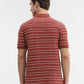 Rust & White Striped Slim Fit Polo T-Shirt | Greenfibre