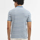Sky Blue & White Striped Slim Fit Polo T-Shirt | Greenfibre