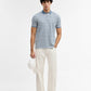 Sky Blue & White Striped Slim Fit Polo T-Shirt | Greenfibre