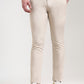 Light Khaki Printed Super Slim Fit Casual Trouser | Greenfibre