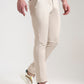 Light Khaki Printed Super Slim Fit Casual Trouser | Greenfibre