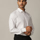 White Printed Regular Fit Formal Shirt | JadeBlue