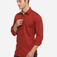 Red Checked Smart Fit Semi Casual Shirt | Greenfibre