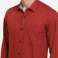 Red Checked Smart Fit Semi Casual Shirt | Greenfibre