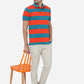 Orange & Blue Striped Slim Fit T-Shirt | Greenfibre