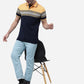 Yellow & Grey Striped Slim Fit Polo T-Shirt | Greenfibre