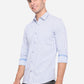 Cashmere Blue Striped Slim Fit Casual Shirt | Greenfibre