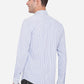 Cashmere Blue Striped Slim Fit Casual Shirt | Greenfibre