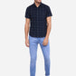 Indigo Blue Printed Slim Fit Casual Shirt | Greenfibre