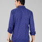 Indigo Blue Printed Slim Fit Casual Shirt | Greenfibre