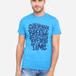 Aster Blue Printed Slim Fit T-Shirt | Greenfibre