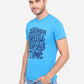 Aster Blue Printed Slim Fit T-Shirt | Greenfibre