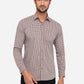 Pecan Brown Checked Slim Fit Semi Casual Shirt | Greenfibre