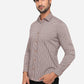 Pecan Brown Checked Slim Fit Semi Casual Shirt | Greenfibre