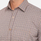 Pecan Brown Checked Slim Fit Semi Casual Shirt | Greenfibre