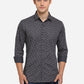 Olive Printed Slim Fit Casual Shirt | Greenfibre