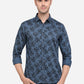 Legion Blue Printed Slim Fit Casual Shirt | Greenfibre