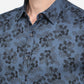 Legion Blue Printed Slim Fit Casual Shirt | Greenfibre