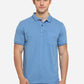 Azure Blue Solid Slim Fit Polo T-Shirt | Greenfibre